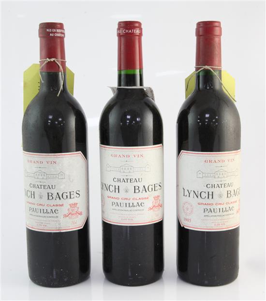 Three bottles of Chateau Lynch-Bages, Pauillac,